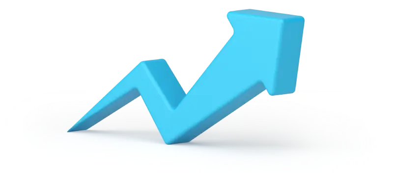 3D arrow pointing up, illustrating company growth strategies in Tampa