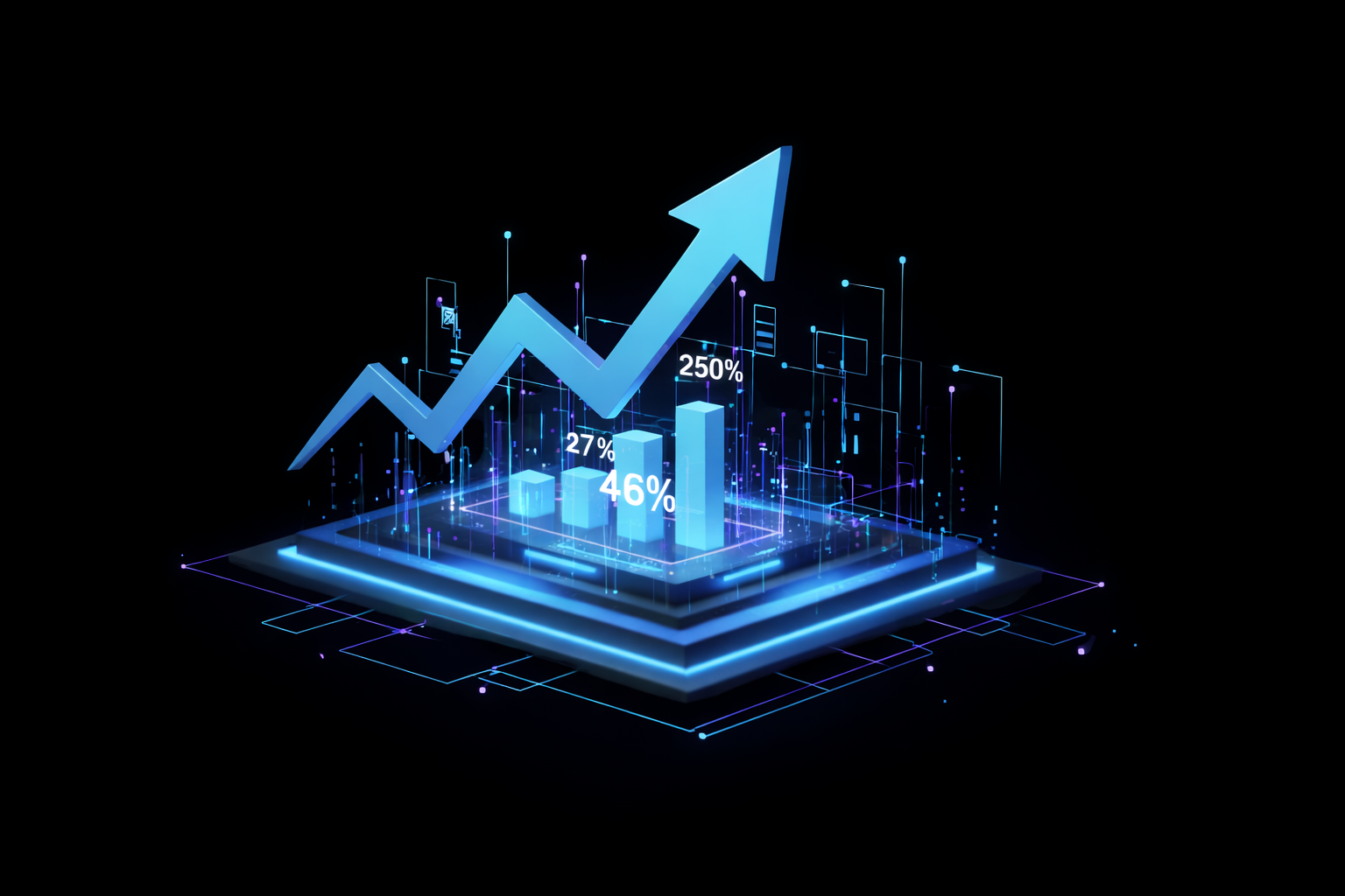 3D arrow showing business growth strategy in Tampa